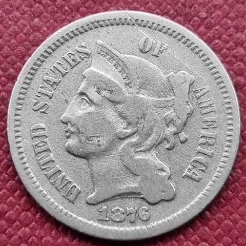 1876 Three Cent Nickel 3c Better Grade #53883 Cover