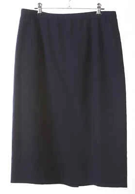 Country Clothes by Pendleton Women Size 12 Navy Virgin Wool Lined Back Zip Skirt - Image 1 of 4