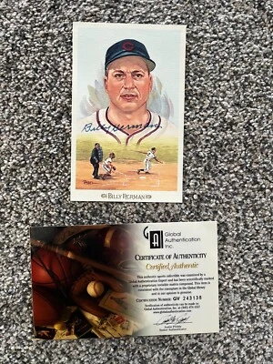 Autographed 1989 Perez Steele Celebration #17 Billy Herman Chicago Cubs GAI Auth - Image 1 of 4