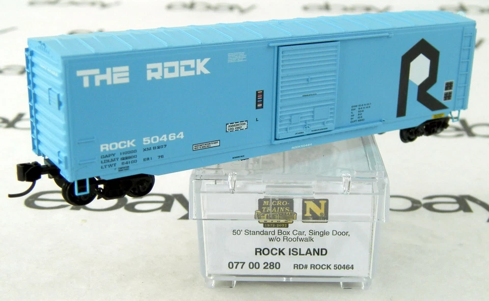 N Scale 50' Standard Box Car, Single Door - Rock Island #50464 - MTL #07700280 - Image 1 of 2