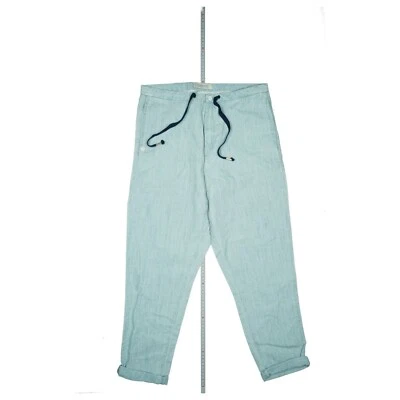 Bermudas de verano Maison Scotch de lino 3/4 harén para mujer talla M W30 azul claro NUEVAS Foto 1 de 4