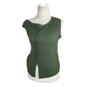 Pretty Little Thing Maternity Green Textured Sleeveless Tank Women’s UK Size 8 - Picture 1 of 7