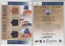 2014 Upper Deck Artifacts Tundra Trios Blue Triple Jersey Taylor Hall Sam Gagner