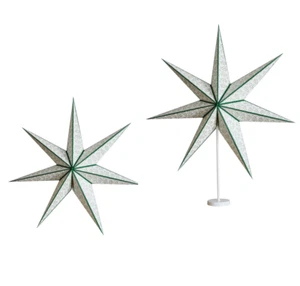 IKEA STRALA Leuchtenschirm Stern 90 cm Blatt gold grün weiß Weihnachten Deko - Bild 1 von 9