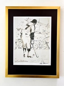 LEROY NEIMAN +  MICKEY MANTLE + CIRCA 1970'S + SIGNED PRINT FRAMED - Picture 1 of 3