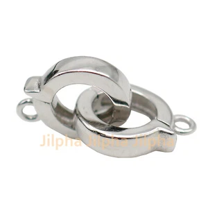 Conector de plata de ley 925 con doble bisagra para collar de pulsera A5345 - Imagen 1 de 10