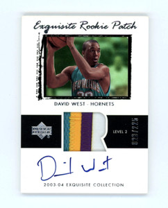 DAVID WEST 2003-04 UD Upper Deck Exquisite Rookie RC Auto Jersey Patch /225 RPA