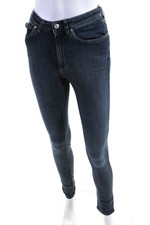 ACNE Studios Womens Zip Up 5 Pocket Medium Blue Skinny Jeans Size 26/32