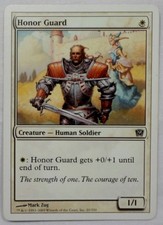 MAGIC THE GATHERING MTG 2005 9th EDITION WHITE HONOR GUARD CREATURE CARD