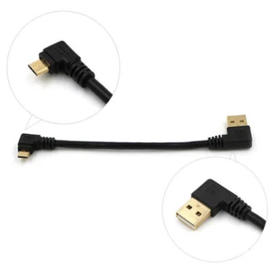 90-Degree Right Angle Micro USB to Left Angle USB A Cable Charge BEST Male V1H1 - Photo 1 sur 8