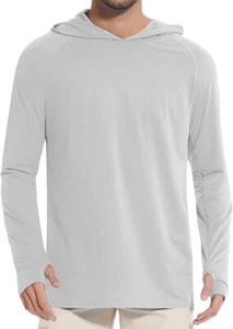 UUMIAER Men'sUPF 50+Hoodie Shirts Long Sleeve Rash Guard Shirt Sun Protection XL - Picture 1 of 6