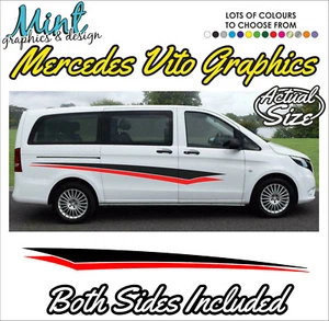 Calcomanías a rayas laterales para cámper Mercedes VITO pegatinas furgoneta gráficos GRATIS P&P 015 - Imagen 1 de 4