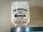 Beef Suet Butcher Bacup Lancs Nieużywane Vintage Torba papierowa Opakowanie reklamowe lata 50.