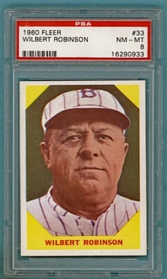 1960 Fleer Wilbert Robinson - #33 PSA 8! Athletics! - Image 1 of 2