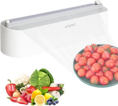 Dispensador de envoltura de plástico recargable magnético con cortador, 14,8 x 2,7 x 3,4 pulgadas  Foto 1 de 4