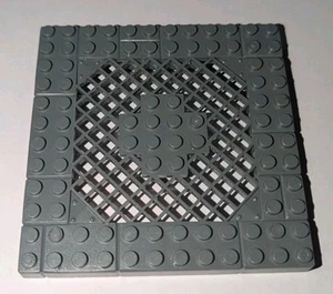 Mega Bloks 12x12 Gray Square Edge Base Piece With Grate Grille Pattern Part - Picture 1 of 2