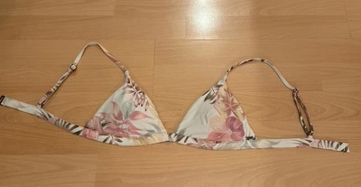 Ripcurl Triangel Bikini Top Oberteil Gr. S 34 weiß rosa Blumen mit Polster - Bild 1 von 2