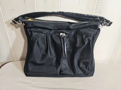 MZ Wallace NY ~ Art to Wear ~ Anthracite Jordan Hobo Shoulder Bag Black Yellow - Image 1 of 4