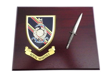 Royal Marines (RM)  "The Commando's" Mess Shield & Commando Dagger Combat plaque - Image 1 of 2