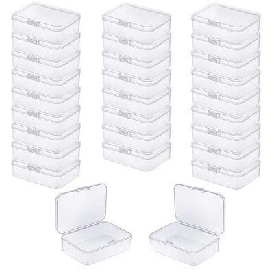 28 Pieces Rectangular Empty Mini Clear Plastic Organizer Storage Box Containe... - Image 1 of 4