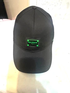Auténtica gorra de béisbol Balmain Paris para hombre con detalles de logotipo negra/verde talla única - Imagen 1 de 9