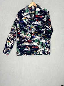 Polo Ralph Lauren, Men's Corduroy Blue Patterned Long Sleeve Shirt, Size M - New - Picture 1 of 9