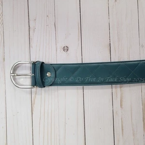 Maßgeschneiderter Sportsman gesteppter Ledergürtel - dunkles Türkis/Silber - Bild 1 von 1