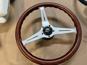 Vintage Grant GT Classic Wood Steering Wheel - 3 Spoke Aluminum 14” - Bild 1 von 8