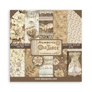 Old Lace - Stamperia 8" x 8" Paper Pad 10/pk Mixed Media Scrapbook - Imagen 1 de 2