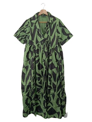 ASOS DESIGN Vestido de manga corta Mujeres Vestido Talla EU 36 verde-negro - Imagen 1 de 4