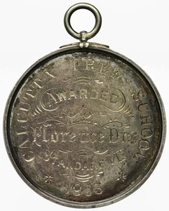 India Calcuta Escuela Libre Grabada Plata Premio Medalla Florence Dix 1903 - Imagen 1 de 5