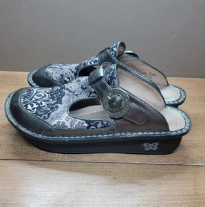 Alegria Paisley ALG-383 Slipper Krankenschwester T-Riemen Clogs Schuh 38 7,5 /8 schwarz weiß - Bild 1 von 14
