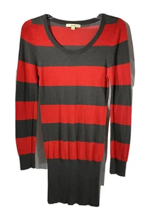 Suéter de vestir Twenty One para mujer talla S rojo y gris a rayas manga larga - Imagen 1 de 8