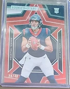 2023 Rookies & Stars CJ STROUD RED BLUE Parallel SSP RC Rookie 20/40 - Texans - Picture 1 of 3
