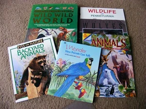 Lot of 6 Animal Science Books Homeschool Wolves Parrots Forest World Activities - Picture 1 of 4