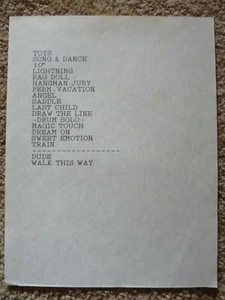 Aerosmtih Band Vintage 1980er Permanent Vacation Tour Konzert gebraucht Setliste - Bild 1 von 2