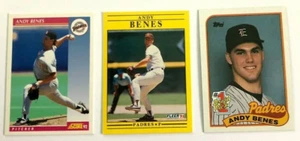 Andy Benes Baseball Cards 3 Card Lot Rookie San Diego Padres - Picture 1 of 2