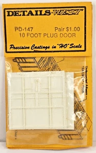 Details West HO Scale #PD-147 10 Foot Plug Door (2/pk) - Picture 1 of 3