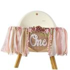Pink 1st/ First Birthday High Chair Banner For Girls - Floral Tea Party 
