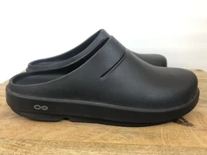 OOFOS OOcloog Womens 12 / Men 10 EU 43 Black Slip On Recovery Clogs Slides Mules - Picture 1 of 7