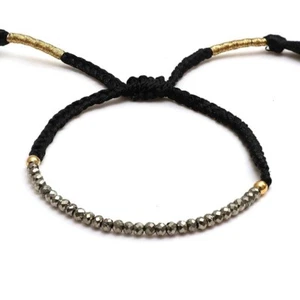 Pulsera trenzada enhebradora de pirita natural Gempires, piedra curativa, cuentas de uso diario - Imagen 1 de 5