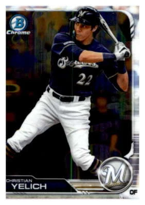 2019 Bowman Chrome #63 Christian Yelich Milwaukee Brewers - Image 1 of 2