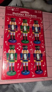 Vintage American Greeting Stickers Christmas Nutcrackers 4 Sheets New In Pack - Picture 1 of 3