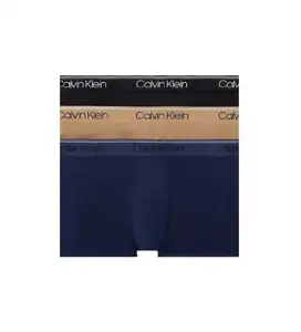 Calvin Klein 3 Pack Low Rise Trunks Micro Stretch Wicking - Brown/Blue/Black - Picture 1 of 4