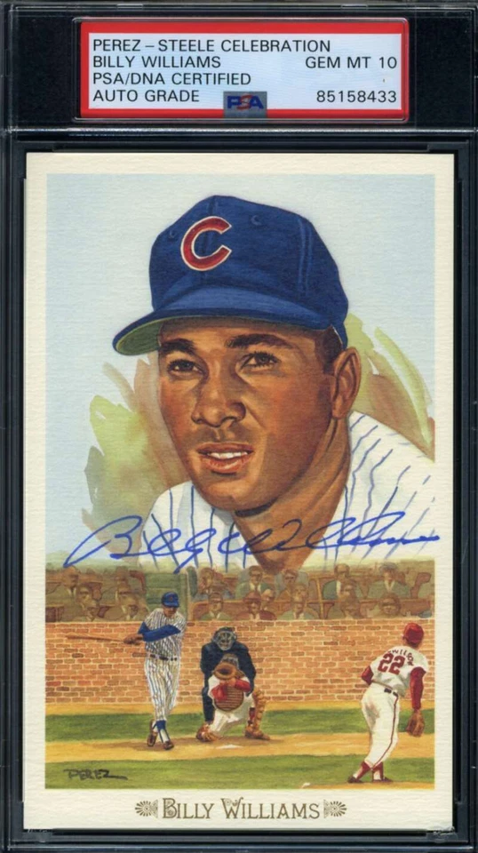 Billy Williams Gem Mint 10 PSA DNA Signed Perez Steele Celebration Postcard Auto - Image 1 of 1