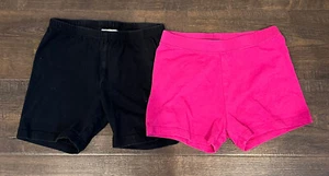 Girls Member's Mark Black Pink Cartwheel Bike Dance Gym Shorts Lot 7 M Medium - Picture 1 of 3