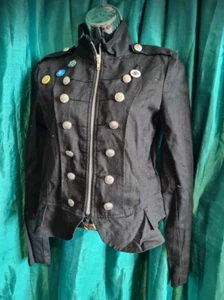 unisex Resident Evil size S,UK10 black military style jacket.ch36" button front - Picture 1 of 6