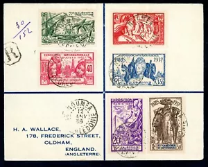 France 1937 French New Caledonia Paris Expo Registered Cover to England S627 - Picture 1 of 6