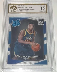 Donovan Mitchell - 2017-18 Donruss Optic Rated Rookie Card / RC - #188 - CGA 10 - Bild 1 von 5