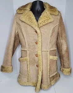 Vintage Gino Leathers Lammfell und Wolle Jacke Western Yellowstone 70er Jahre USA Made - Bild 1 von 20